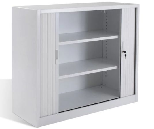 Armoire basse à rideaux coulissants