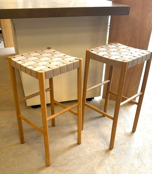 Tabouret damier - Lot de 2